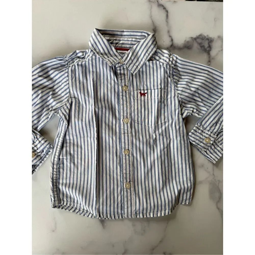 Carter’s 24 month blue white stripes button up dressy formal long sleeve boys dr